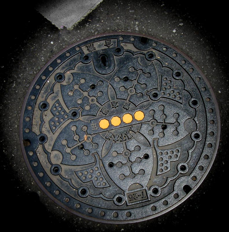 Intricate Japanese sewer cover
