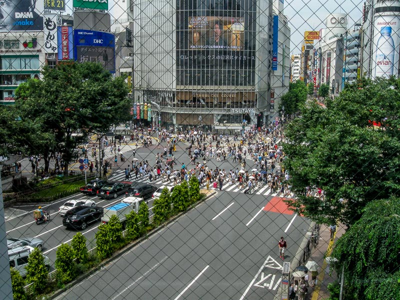 Shibuya Station Crosswalk - Elevated View