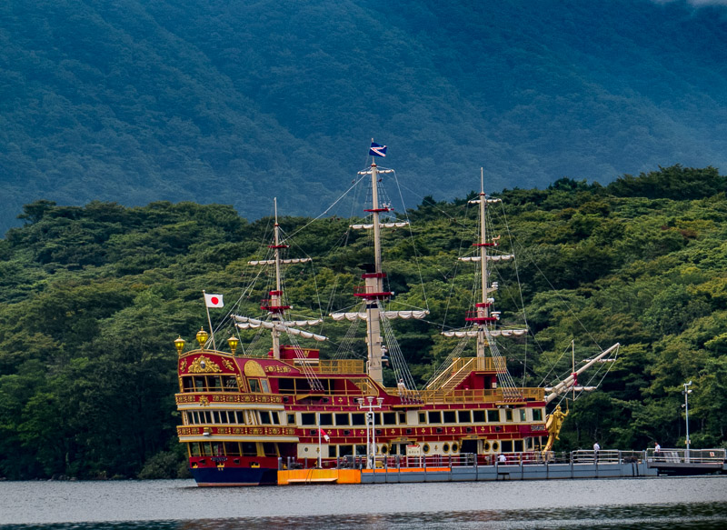 Red Pirate Ship on Lake Ashi