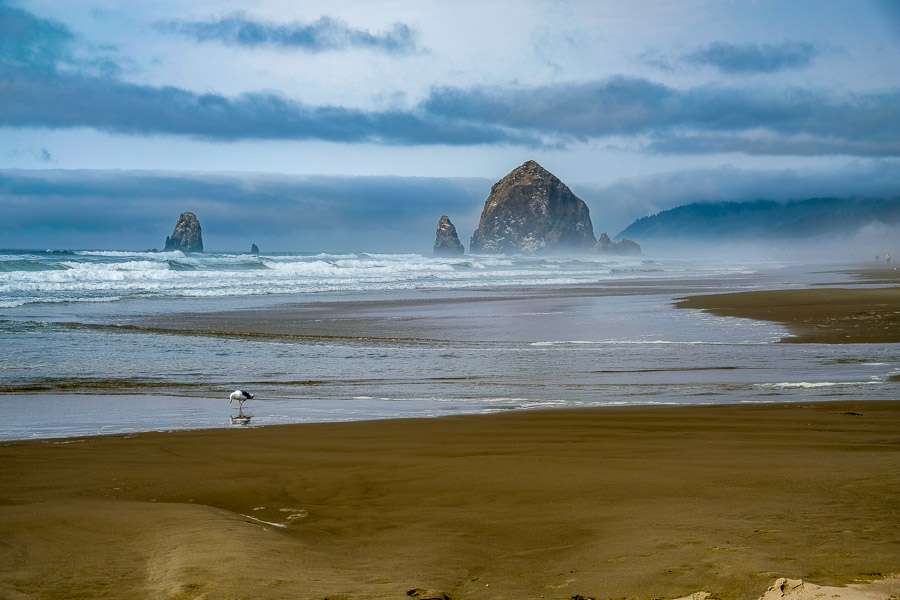 A closer view of Haystack Rock from Cannon Beach
