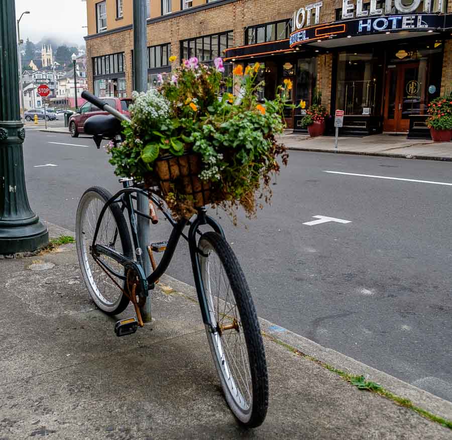 Bicycle planter along 12th Street - Astoria, Oregon