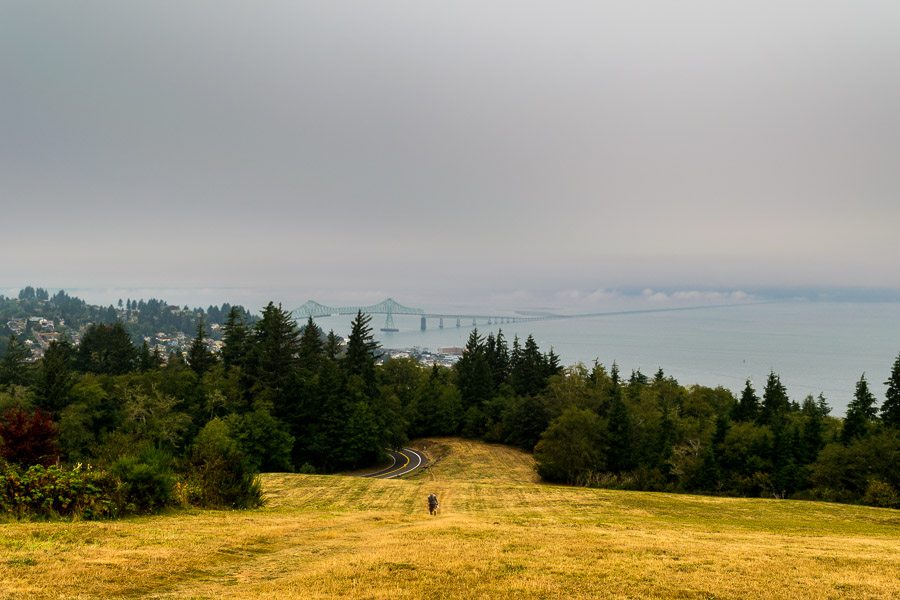 walking up the hill to the Astoria Column