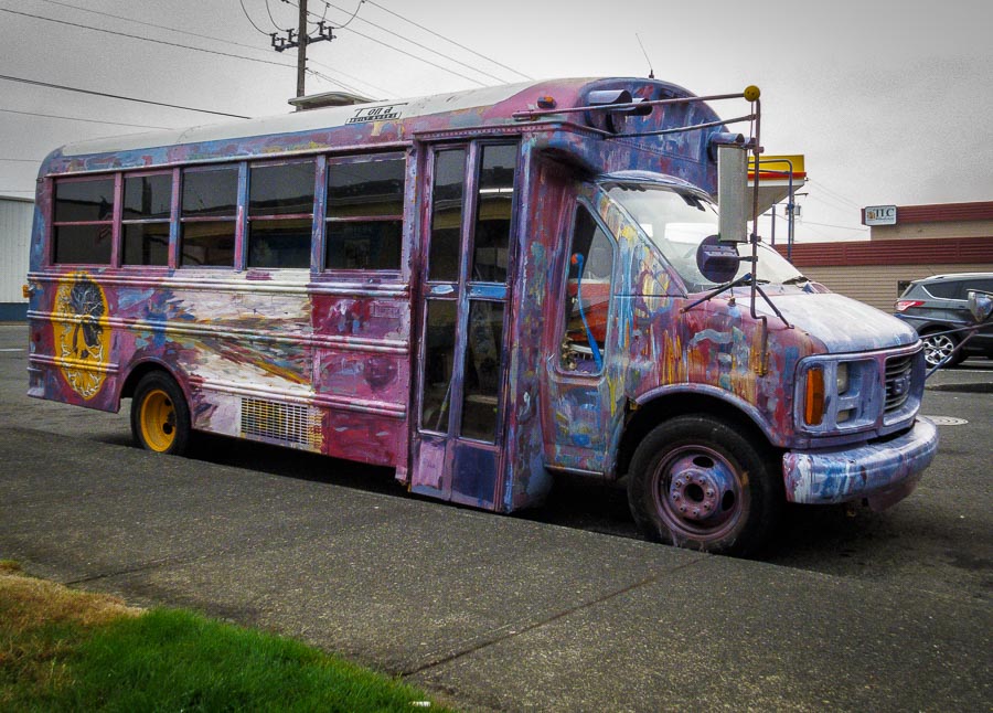 Fanciful bus outside the visitor's center