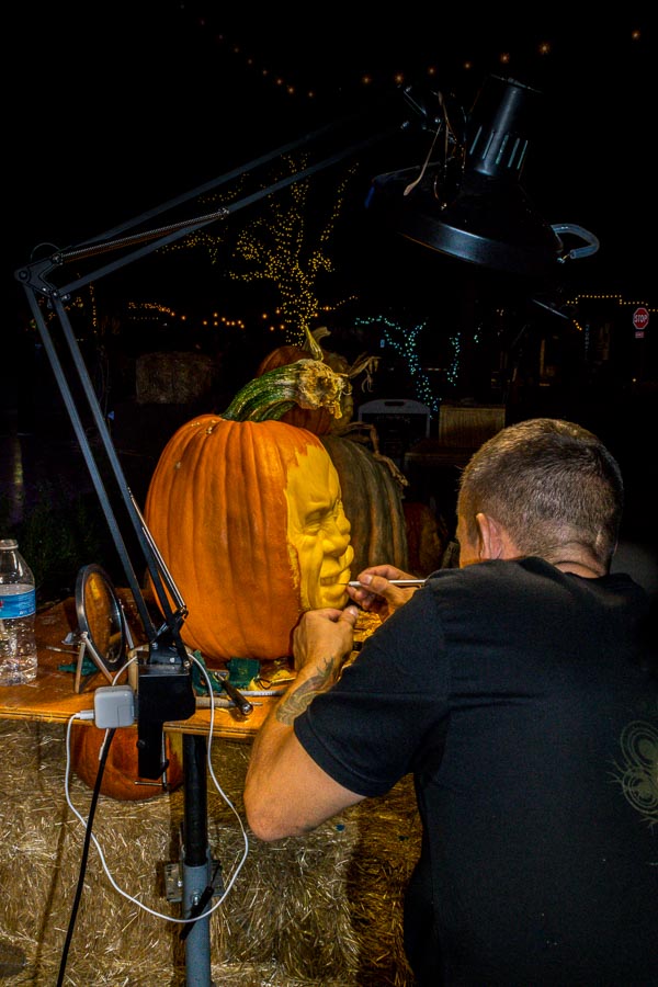 Ray Villafane wielding his pumpkin carving wizardry