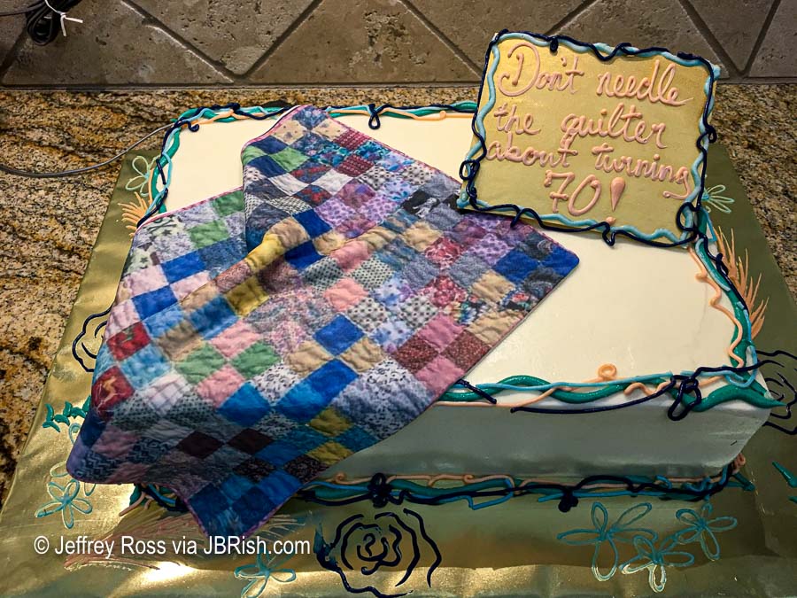 70th birthday amazing quilt cake