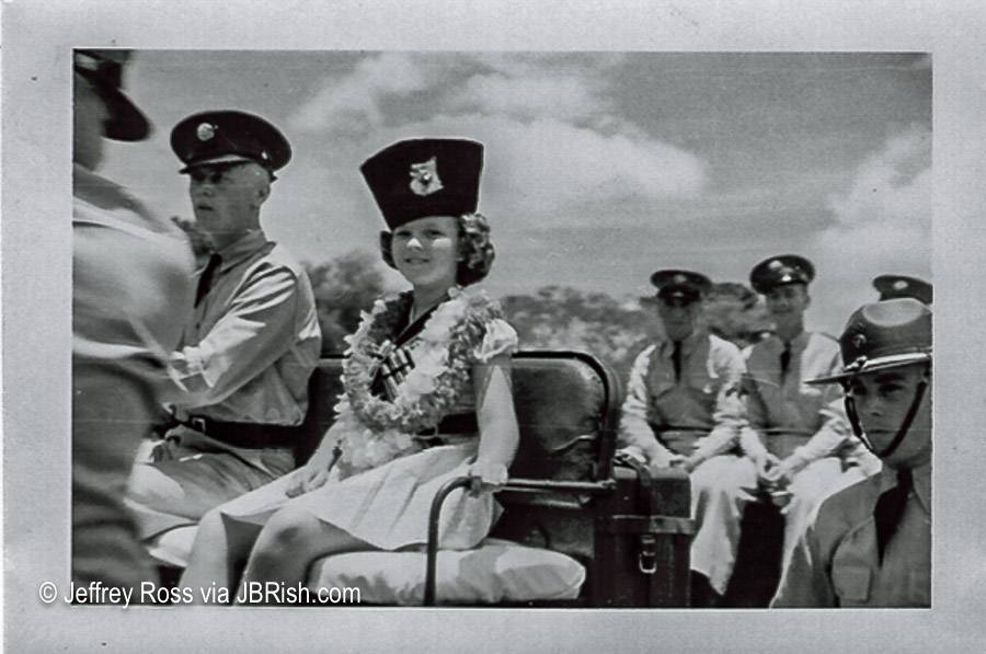 Young Shirley Temple visits American soldiers in Hawaii