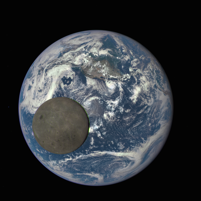 Moon passing in front of Earth - NASA