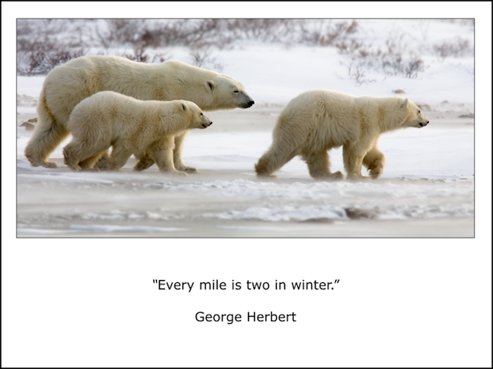 Every mile is two in winter.