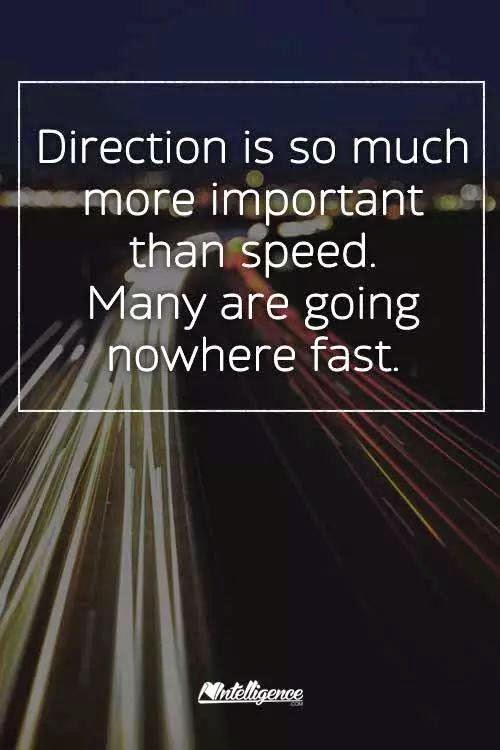 Direction not speed is the key