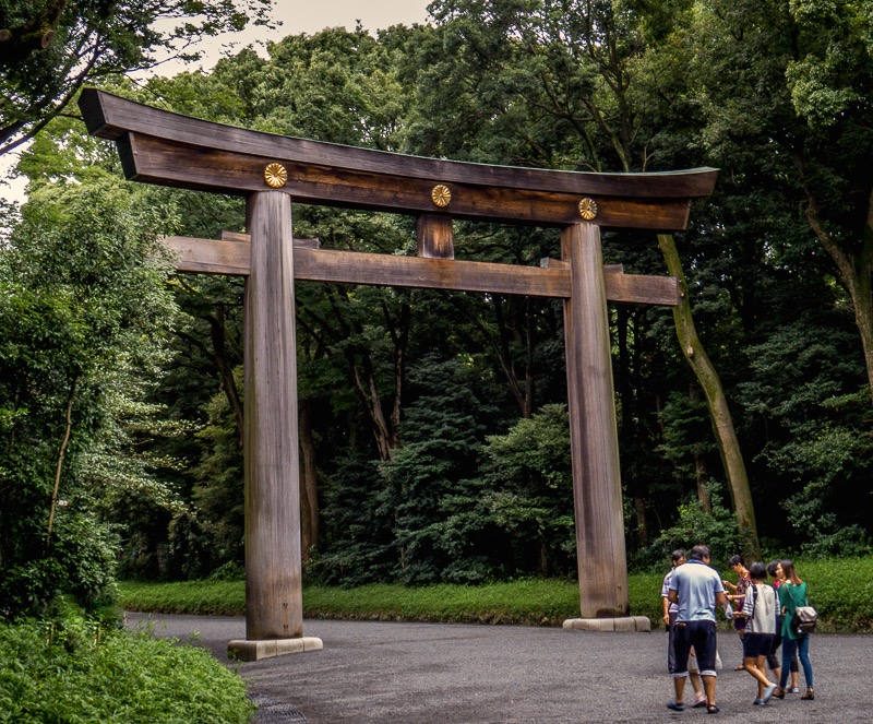 Torri gate to the shrine park entrance