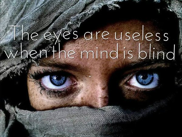 The eyes are useless when the mind is blind.