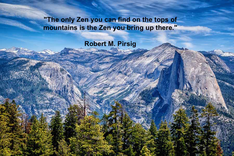 Robert M. Pirsig quote about what each brings to the hiking experience