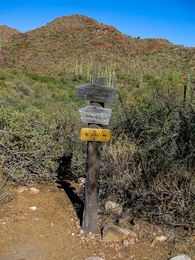 A signpost along the trail