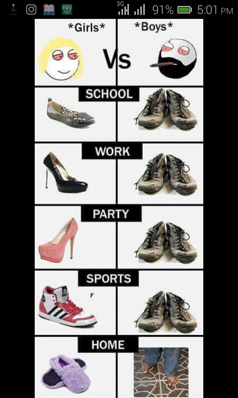 Girl Shoes vs. Boy Shoes