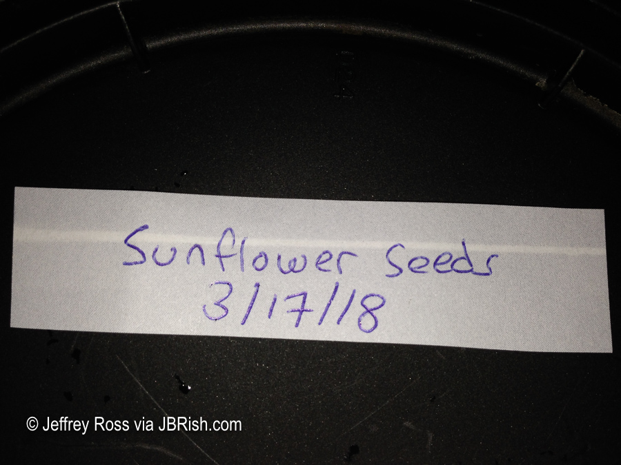Sunflower seed label
